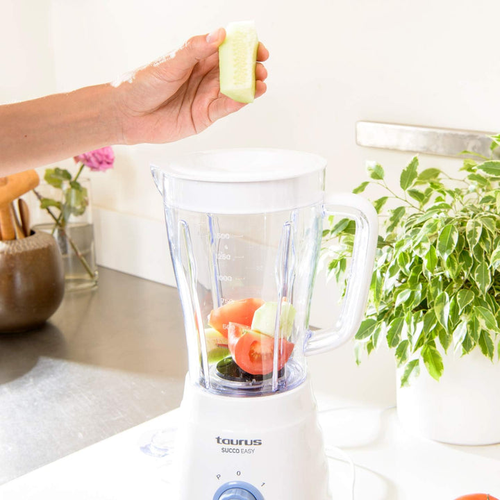 Taurus Succo Easy Standmixer, 500 W, Kunststoff, 2 Geschwindigkeiten, Weiss und Blau, 500 W