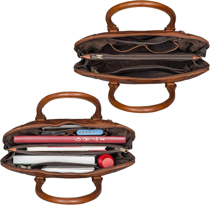 STILORD 'Latoya' Arbeitstasche elegant Leder Bürotasche Aktentasche Damen Herren Henkeltasche Vintag