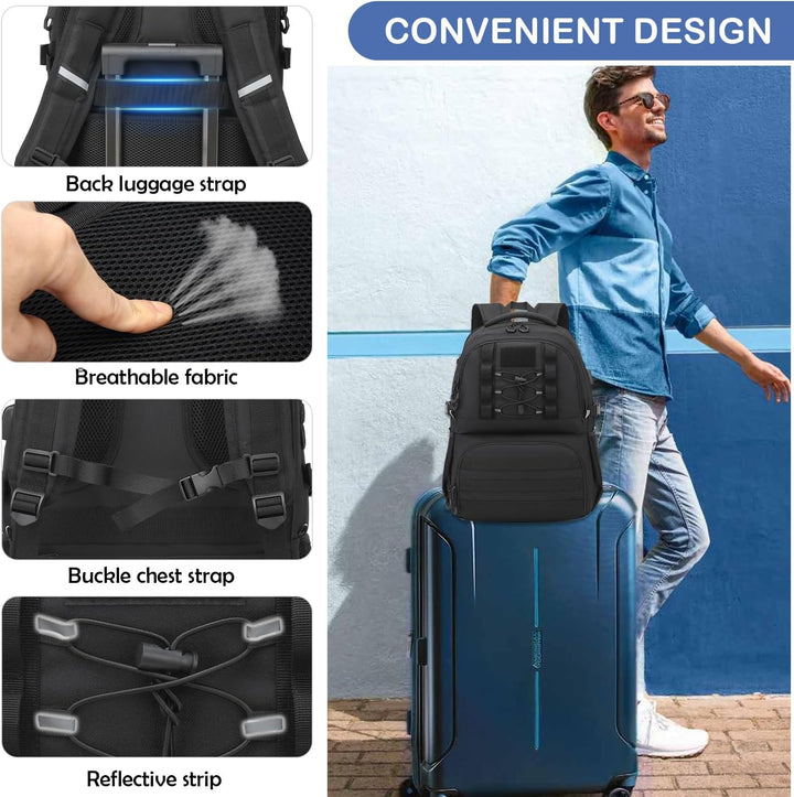 Herren Arbeit Rucksack mit Kühlfach 17 Zoll Laptop Rucksack mit USB Ladeanschluss Lunchrucksack für