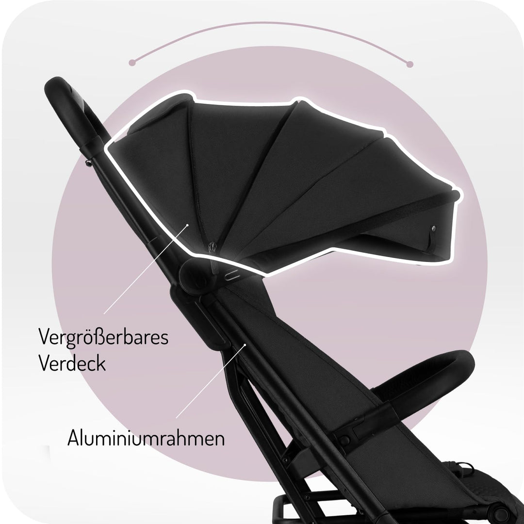 MoMi Kinderwagen ANDREA mit automatischem Faltsystem, bis 22 kg Körpergewicht, 5-Punkt-Sicherheitsgu