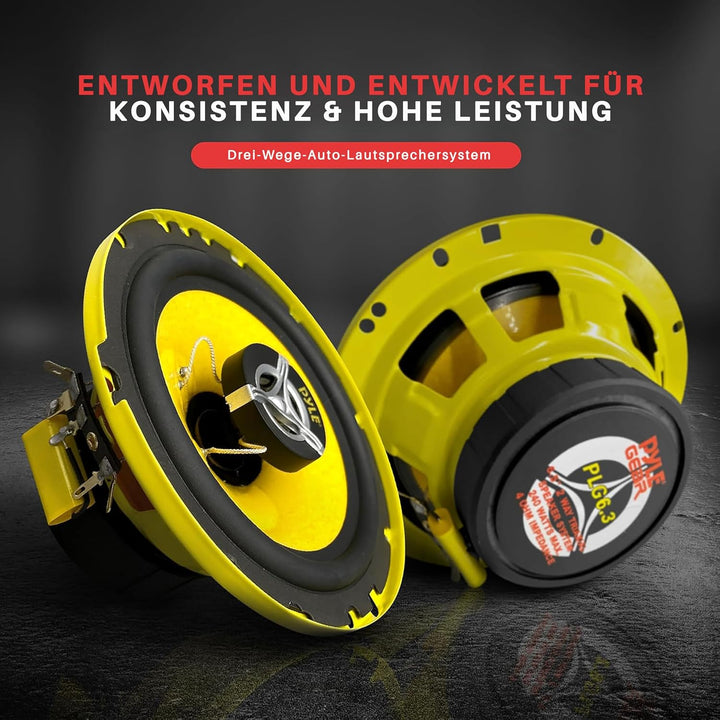 Pyle 3-Weg Lautsprecher (Paar, 280 Watt) 6.5" (165 mm), 3 Wege , 16,5 cm