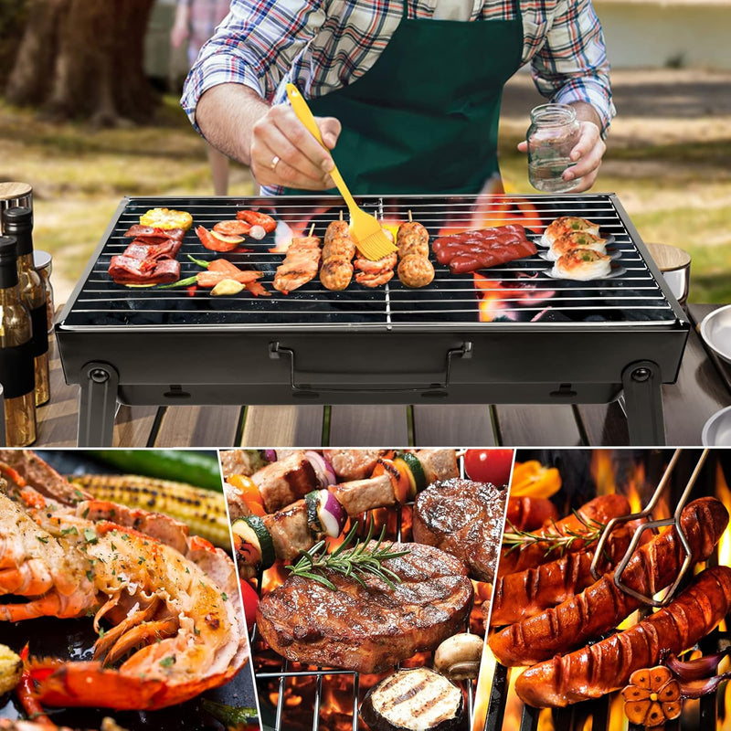 AGM Holzkohlegrill Picknickgrill Edelstahl Kleiner Grill Portable Campinggrill Abnehmbare BBQ Grills