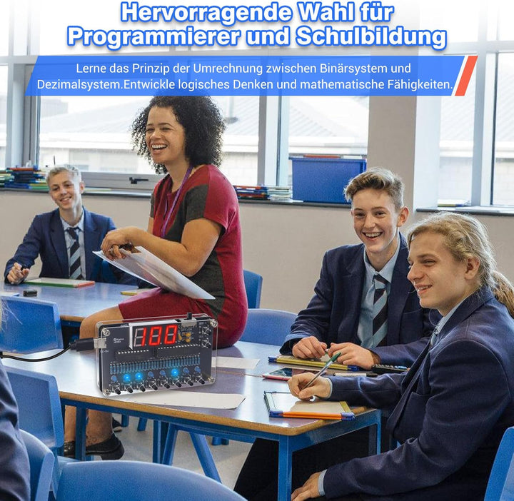 Binär-Dezimal Lötbausatz, Elektronik Lernprojekt für Schule & Studenten, MINT DIY Kit mit LED-Anzeig