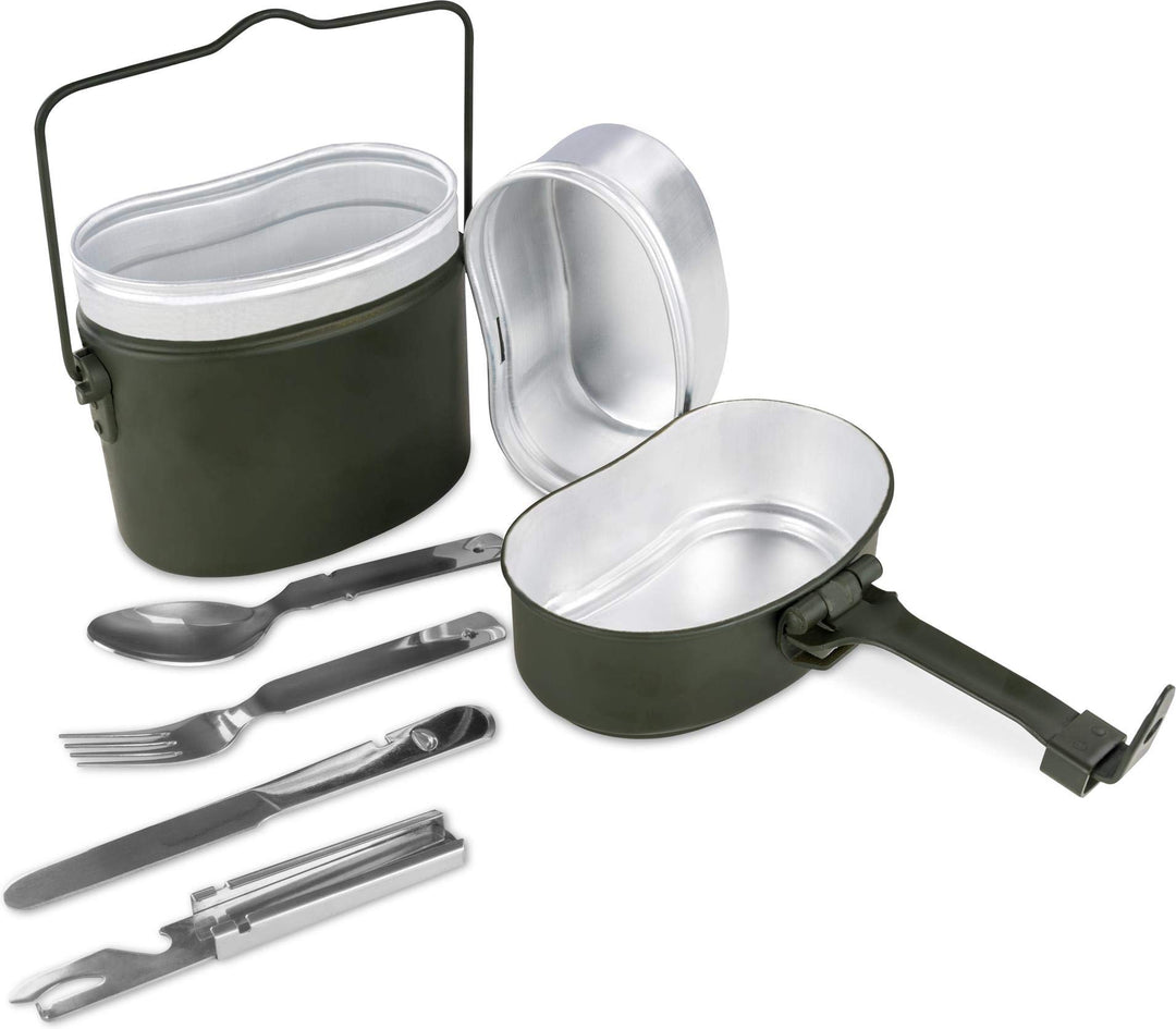 normani Bundeswehr Essgeschirr Set Essbesteck Bund BW Alu Kochgeschirr Camping-Geschirr Besteck Edel