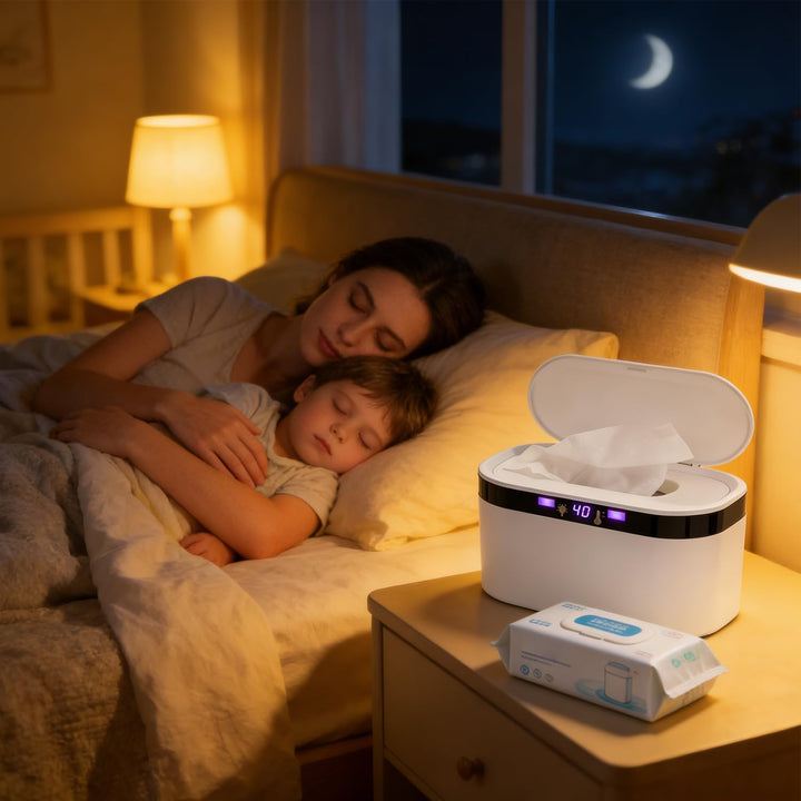 Feuchttücher Wärmer Baby 3 Heizstufen & Konstanttemperatur 10W USB Wipes Warmer mit LED-Nachtlicht S
