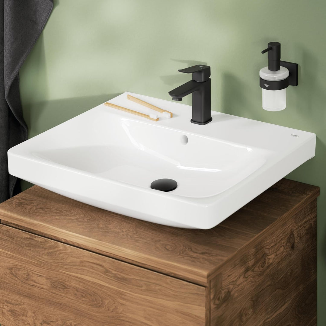GROHE Dice, Waschtischarmatur, wassersparend (Wasserhahn für das Bad, Badarmatur mit Push-Open Ablau