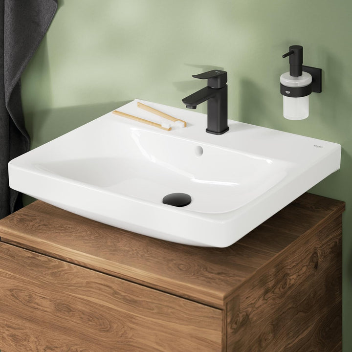 GROHE Dice, Waschtischarmatur, wassersparend (Wasserhahn für das Bad, Badarmatur mit Push-Open Ablau