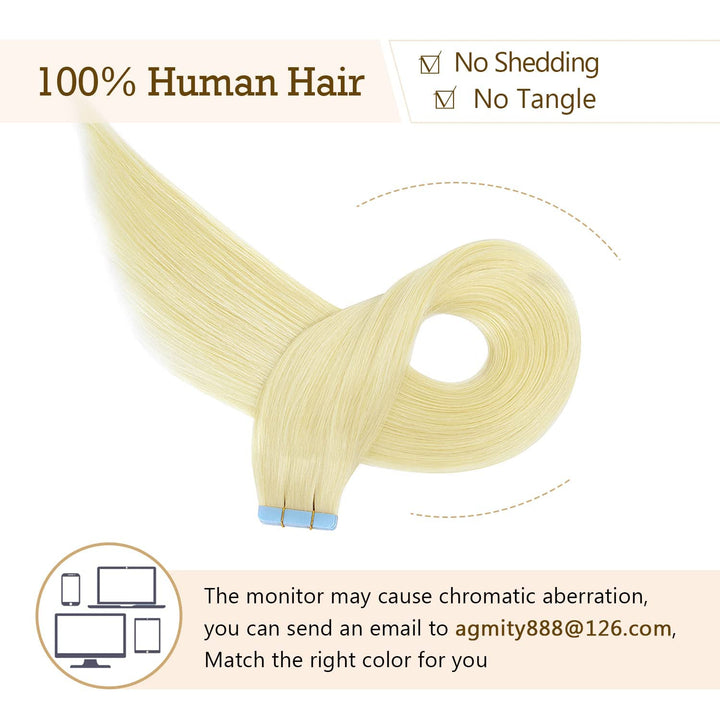 Tape Extensions Echthaar Blond Haarverlängerung Echthaar Invisible Tape Extensions Echthaar Remy 18