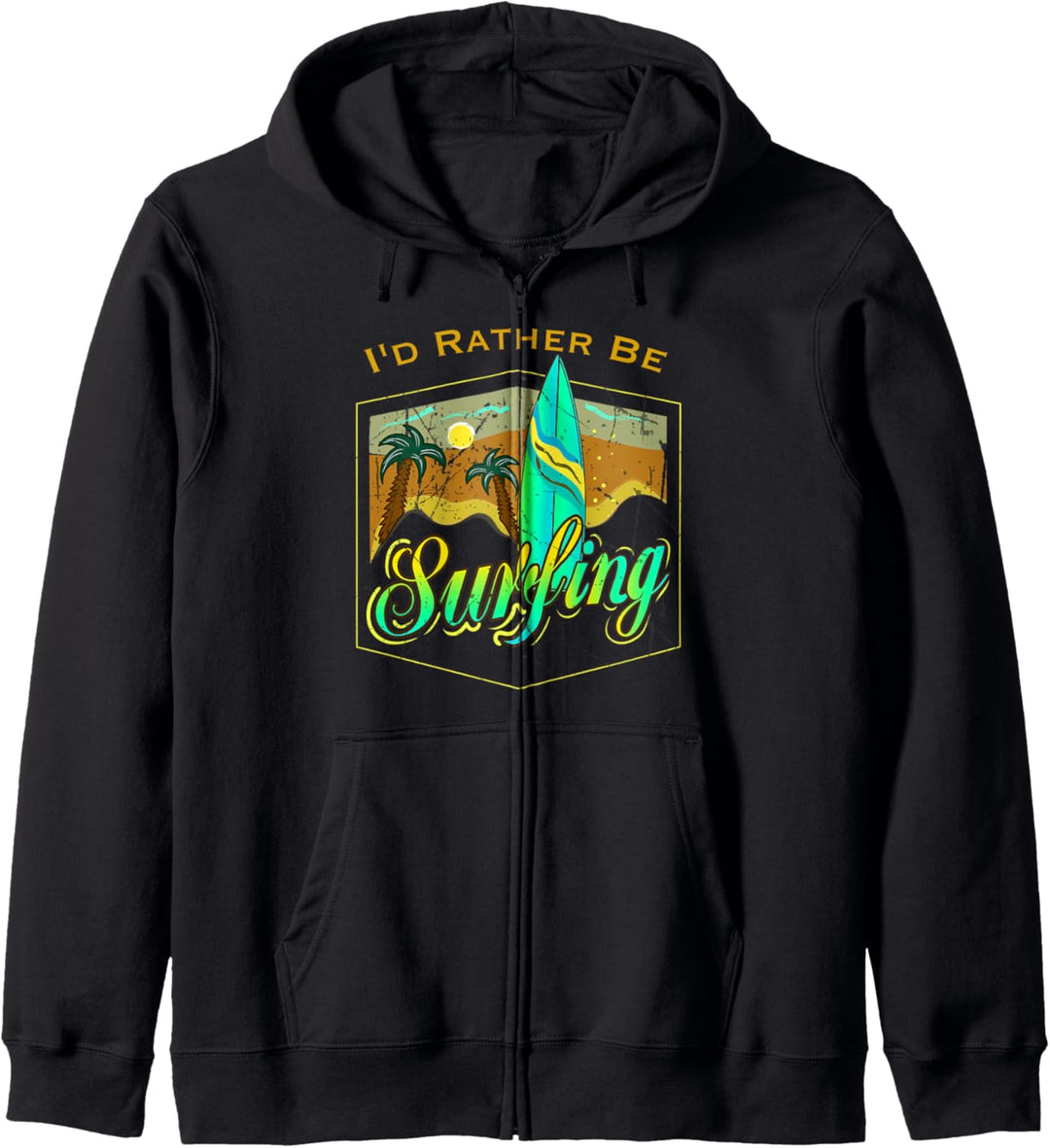 Ich würde lieber surfen. Vintage Surfbrett Kapuzenjacke