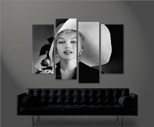 islandburner Bild Bilder auf Leinwand Marilyn Monroe V7 4er XXL Poster Leinwandbild Wandbild Dekoart