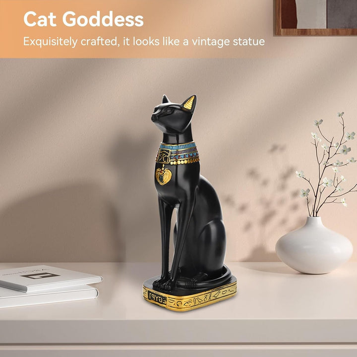 HERCHR Ägyptische Katzenstatue, Bastet-Katze Bastet Katze, Schwarze Katzenfiguren Sammler-Skulptur F