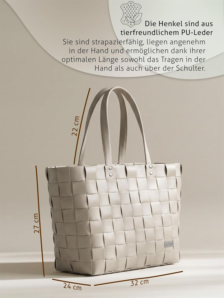 Einkaufstasche/Tragetasche mit Henkel - Einkaufskorb aus Kunststoff - Robust und Langlebend Farbe Be