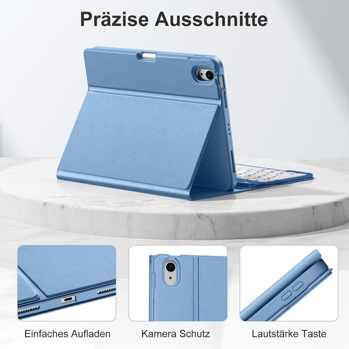 Hülle mit Tastatur für iPad Air 11 Zoll M3 2025 M2 2024/Air 5 Generation 2022 4 Gen 2020 10,9 Zoll,