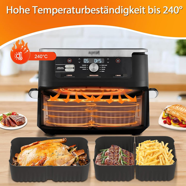 Heissluftfritteuse Zubehör für Ninja 10,4L AF500EU, Airfryer Silikonform für Ninja Foodi Flexdrawer