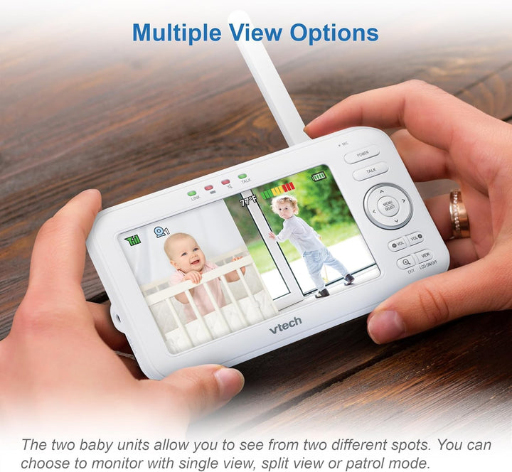 VTech VM5254 Babyphone mit Kamera 5 Zoll Video Baby Monitor, LCD-Farbbildschirm und Nachtsichtfunkti