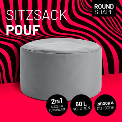 Lumaland Sitzsack Pouf (50 L) | Kompakter Sitzsack mit 3-in-1-Funktion: bequemer Hocker, praktisches