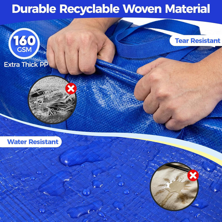 NOCOEX Extra Grosse Heavy-Duty Aufbewahrungstasche - 200L Wasserdicht Umzugstaschen mit Reissverschl
