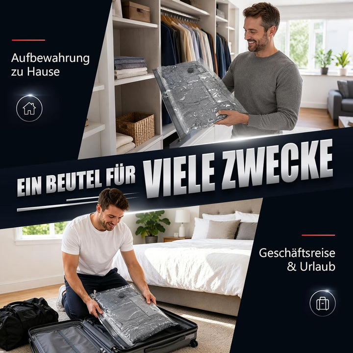 Accenter Vakuumbeutel für Kleidung mit Pumpe – praktisches Reise-Gadget, geeignet als Koffer-Organiz