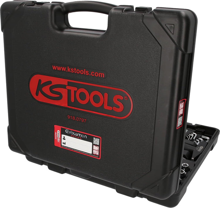 KS Tools 918.0797 1/4"+1/2" CHROMEplus Universal-Werkzeug-Satz, 97-tlg hochglanz verchromt 1/4" + 1/