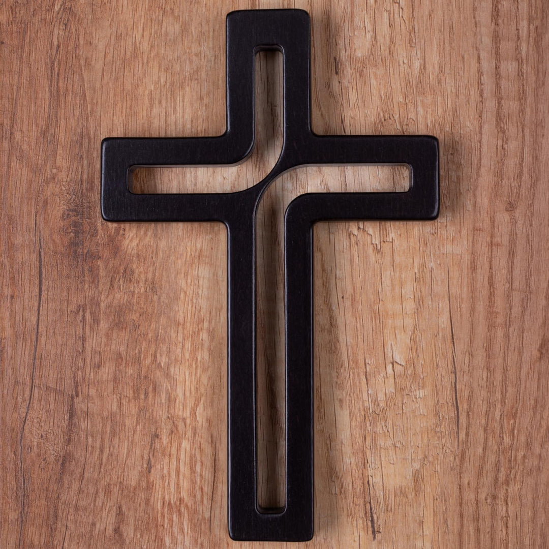 Drewniane Krzyże Hängendes Kreuz aus Buchenholz Modern Wandkreuz Kruzifix Glatte Oberfläche Hängend