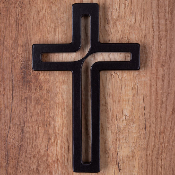 Drewniane Krzyże Hängendes Kreuz aus Buchenholz Modern Wandkreuz Kruzifix Glatte Oberfläche Hängend