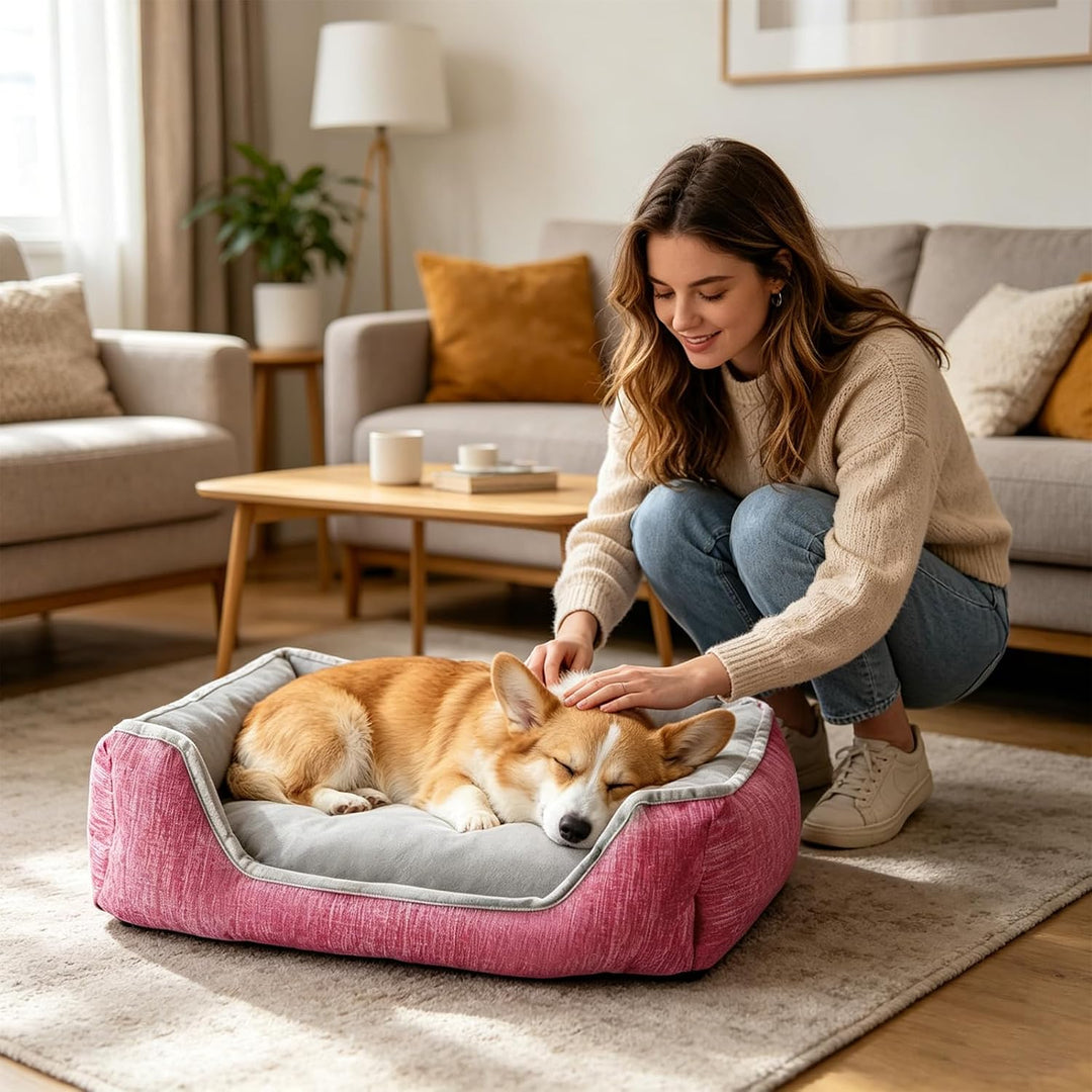 PETCUTE Hundebett Katzenbett Waschbar Orthopädisches Hundebetten Hundekissen Flauschig Katzenkorb fü