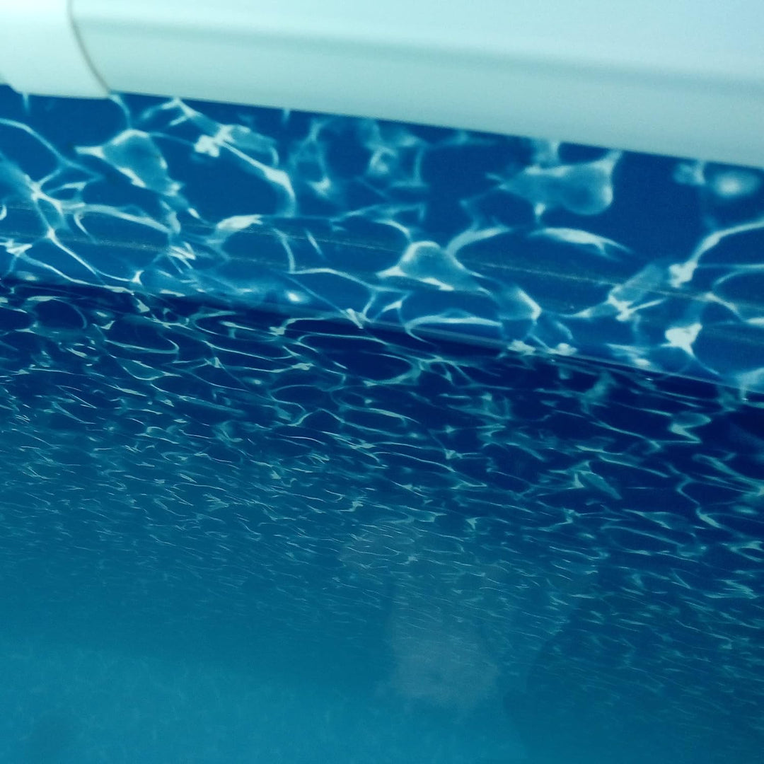 Poolliner Poolinnenfolie aus PVC in Waves. Marineblaue Folie für die Poolwand. Kältebeständige Innen
