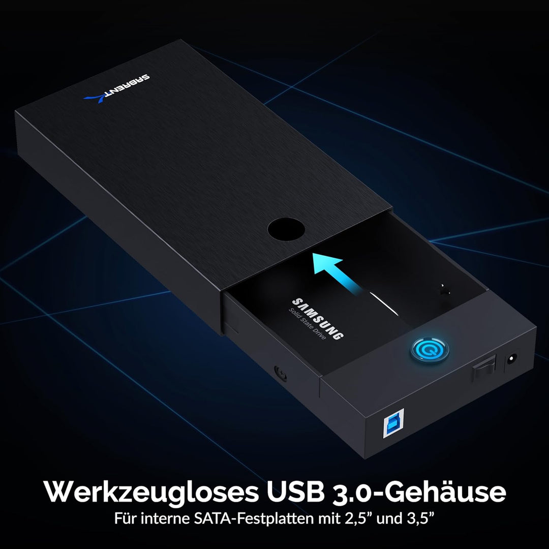 SABRENT SSD/HDD 2,5/3,5 Zoll Docking Station, festplatten gehäuse, USB 3.2 gen1 Hard Drive, sata auf