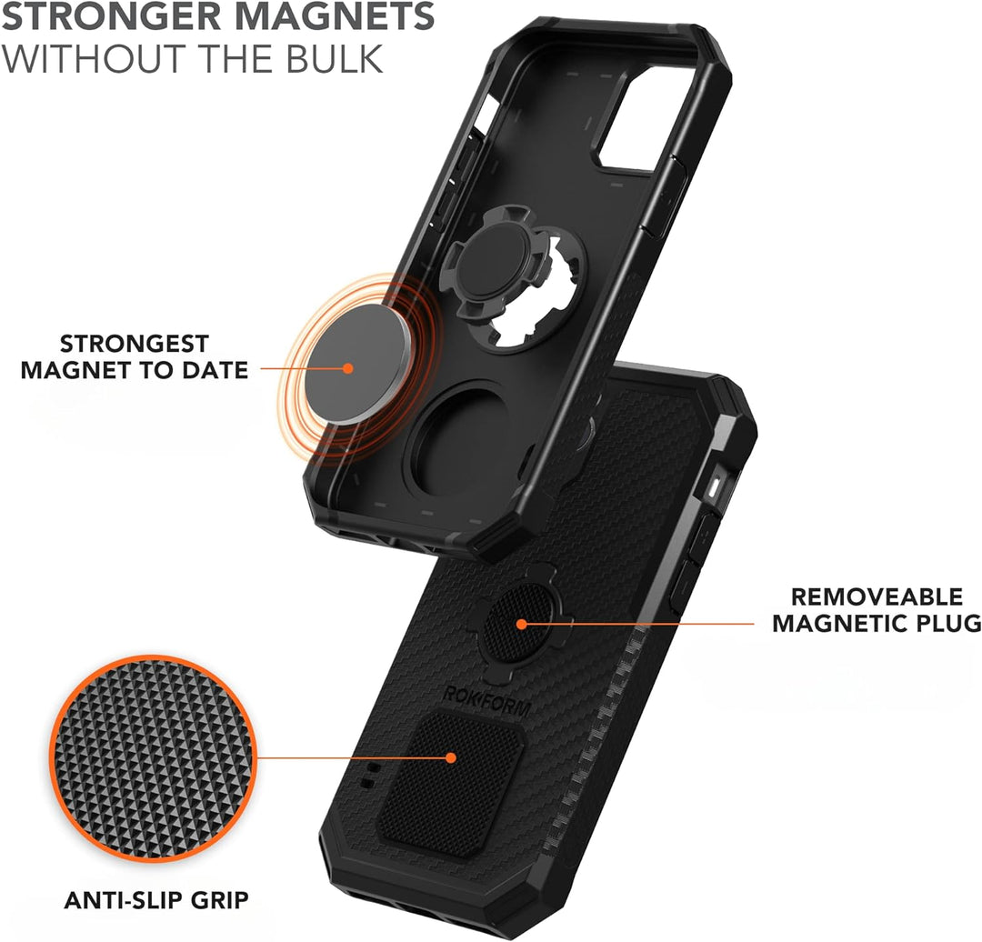 Rokform - iPhone 12 Pro Max Hülle, Rugged Serie, magnetische schützende Apple Gear, iPhone Cover mit