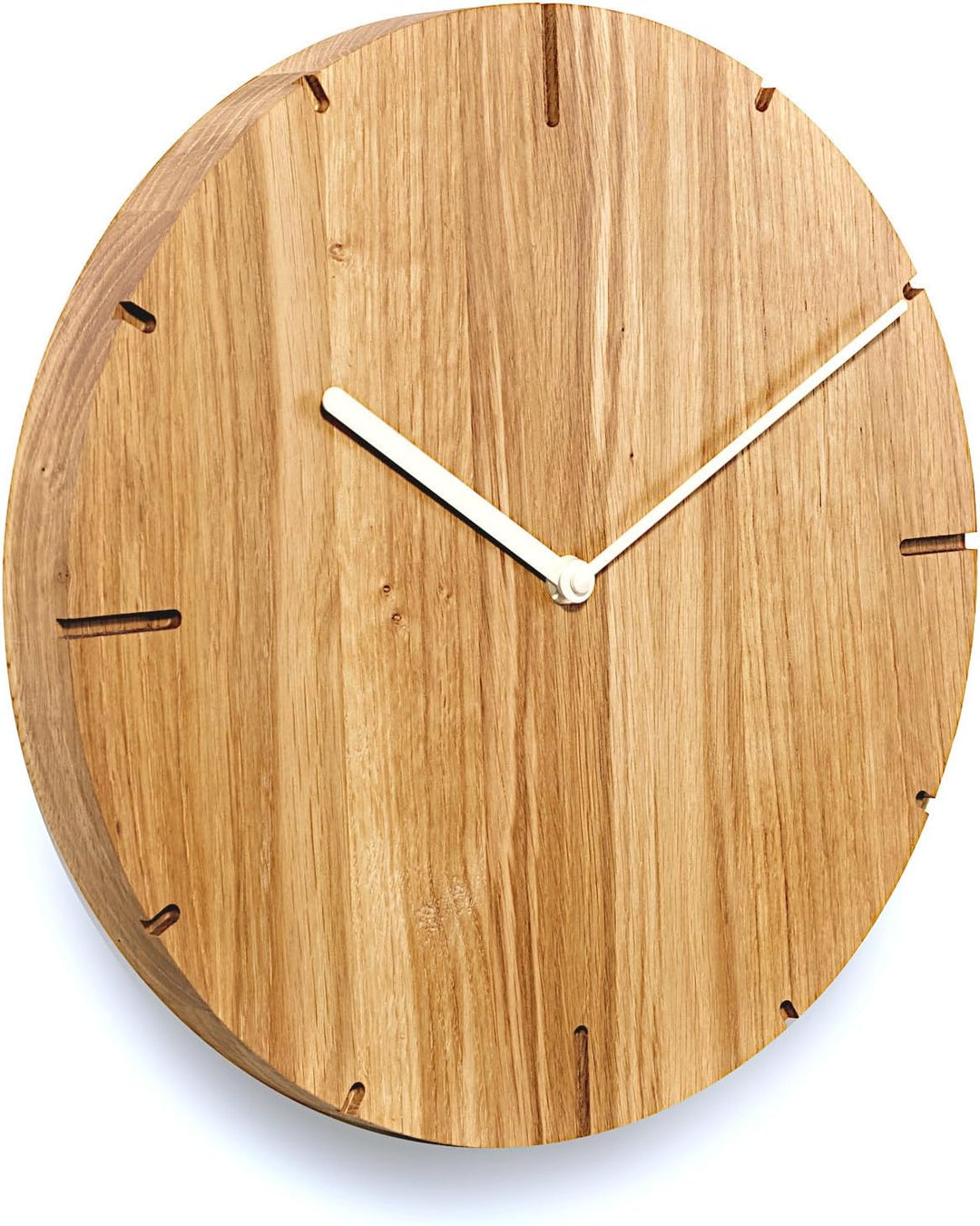 Natuhr Wanduhr Eiche geölt Holz Solide Massivholz, geräuscharmes U.T.S. Uhrwerk, puristisch, modern,