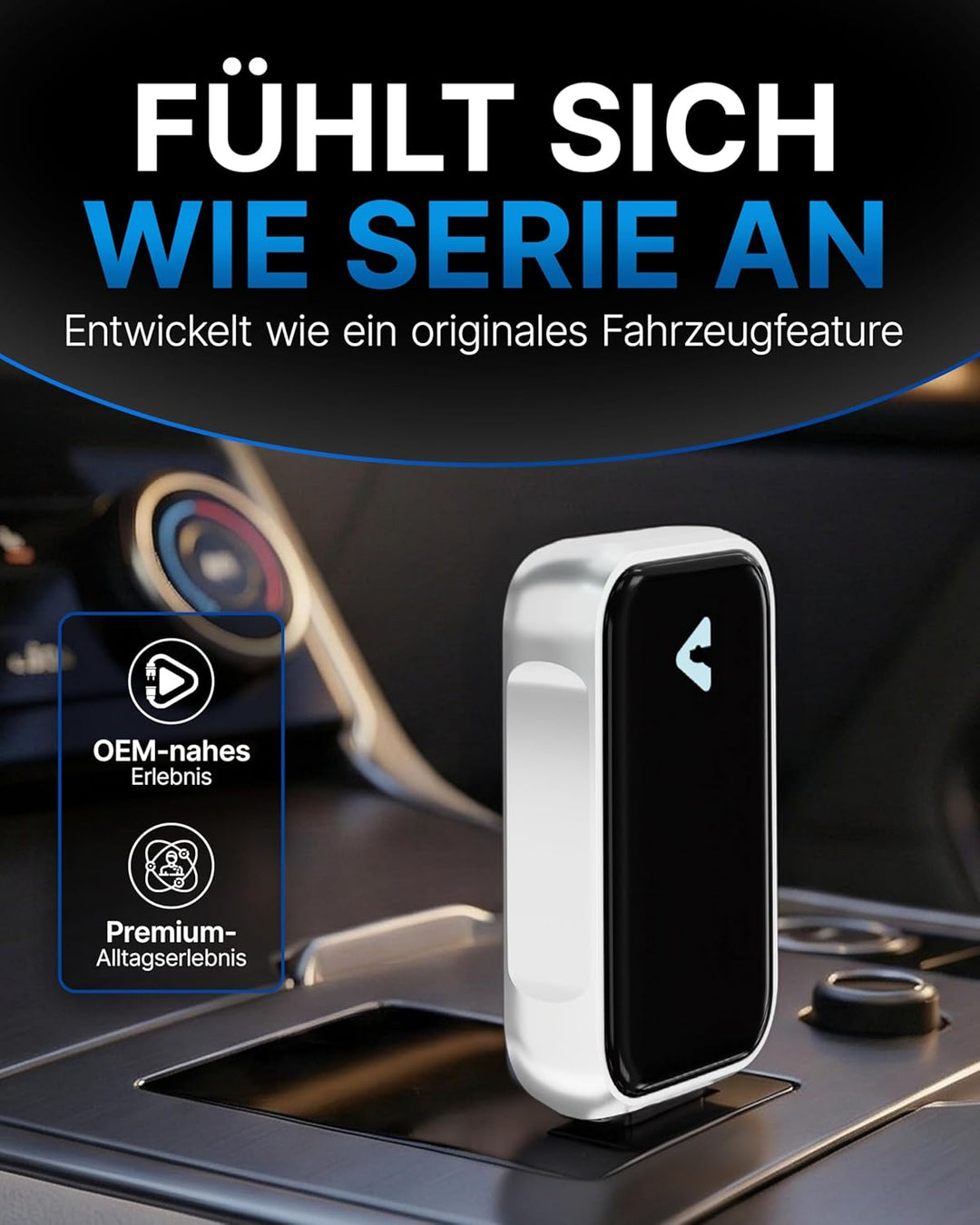 Carplay Wireless Adapter & Android Wireless Adapter fürs Auto – USB-A Plug & Play Nachrüstadapter, U