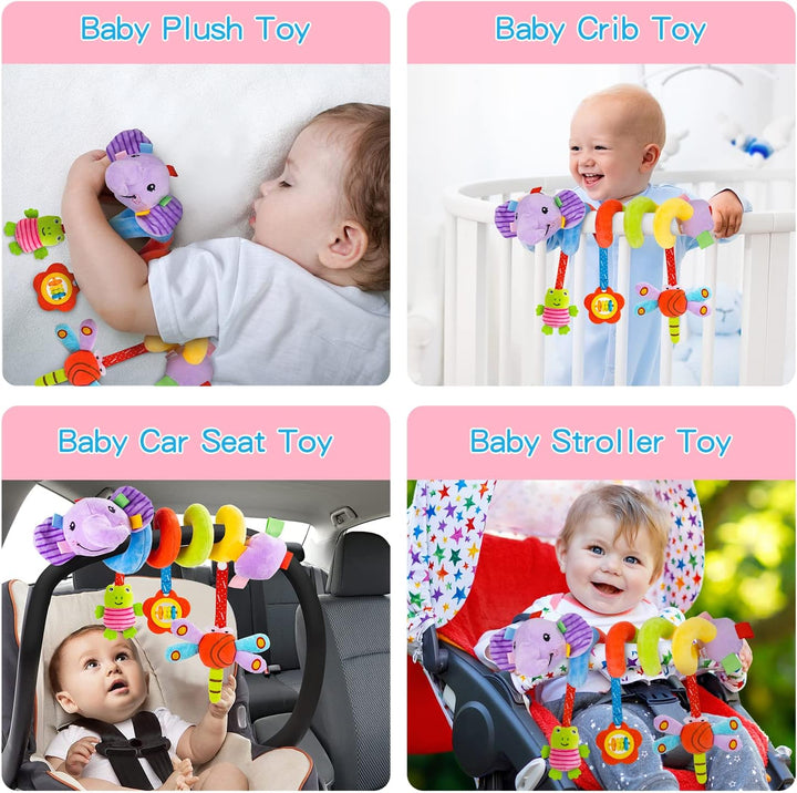 Kinderwagen Spielzeug, Baby Activity Spirale Spielzeug mit Rassel, Hängendes Spiral Plüsch Spielzeug