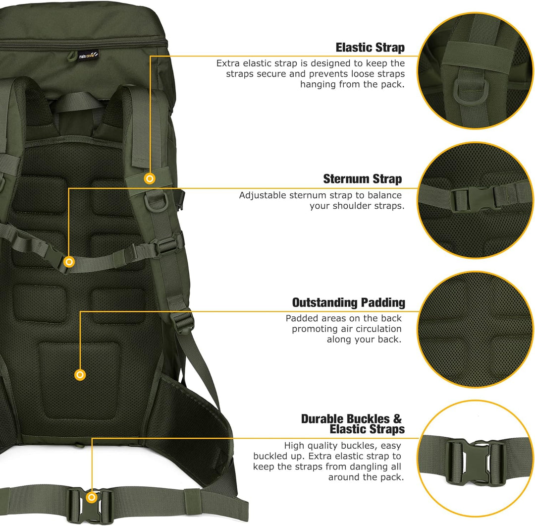 Mardingtop 50/60 Liter Erwachsene Taktischer Trekkingrucksacke Rucksack Outdoor Wanderrucksäcke 50l