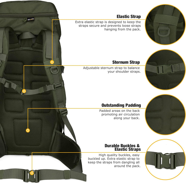 Mardingtop 50/60 Liter Erwachsene Taktischer Trekkingrucksacke Rucksack Outdoor Wanderrucksäcke 50l