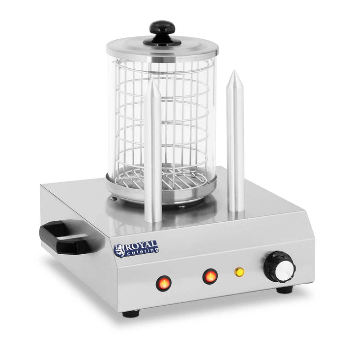 Royal Catering Hot Dog Maker Hot Dog Gerät 2 Spiesse RCHW-350-2 (422 W, max. 28 Würste, 2 Heizdorne,