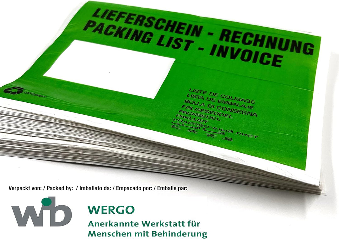 umschlag-discount – grüne Versandtaschen aus Papier für Lieferscheine, Rechnungen, Retourenscheine &
