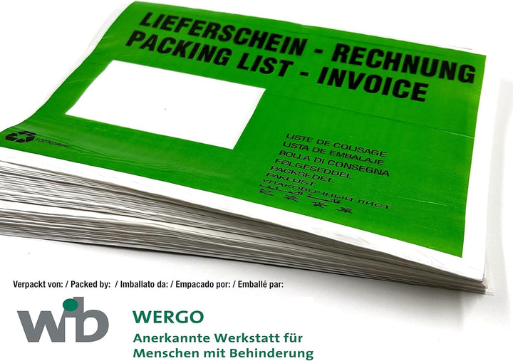 umschlag-discount – grüne Versandtaschen aus Papier für Lieferscheine, Rechnungen, Retourenscheine &