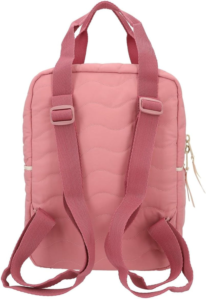 Depesche 12586 TOPModel Cosy - Rucksack mit Plüsch, buntem Herz Anhänger, Stepp-Details und Täschche