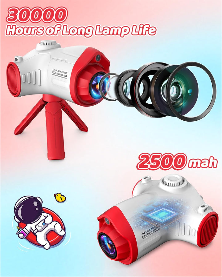 Kinderkamera, Usteetic 3 in 1 Beamer Projektor Kamera für Kinder 1080P Digitalkamera Kinder Fotoappa