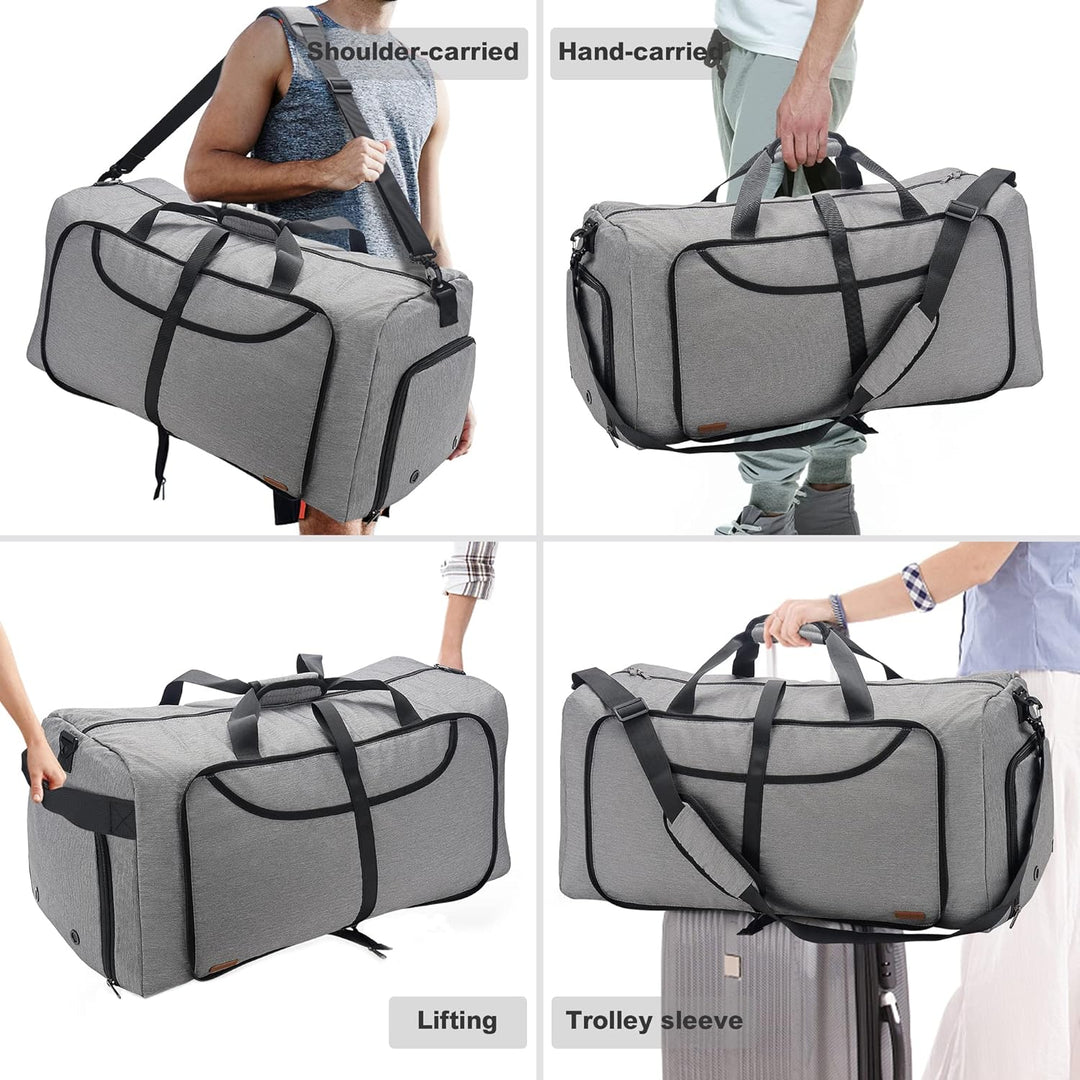 Vogshow Reisetasche grosse Faltbare 100L, Weekender Übernachtungstasche Seesack wasserdicht Sporttas