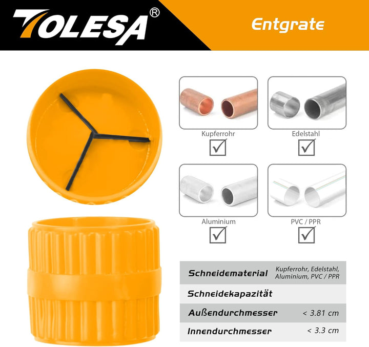 TOLESA Rohrschneider 5-50mm, Rohrschneider Edelstahl, Rohrabschneider für Edelstahlrohre, Rohrschnei