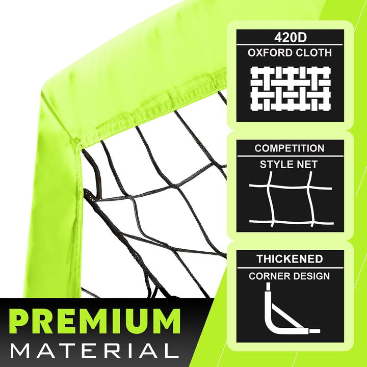 RUNBOW 274 x 152 cm Kinder Fussballtor mit Tragesack, tragbare Fussballnetze für Hinterhoftraining,