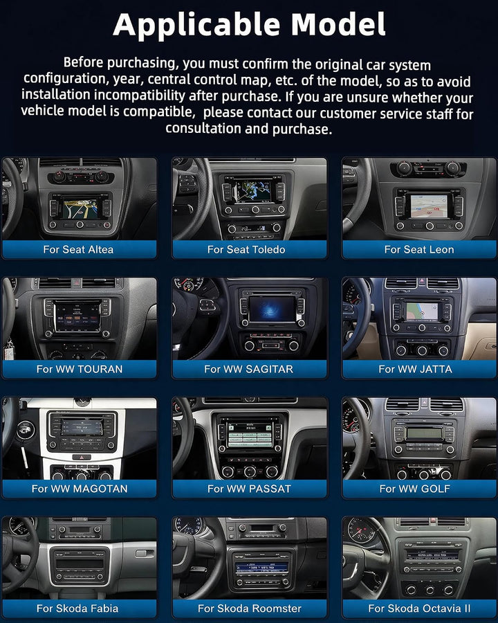 Carplay Autoradio mit Bildschirm für VW Golf 5/6 T5 Caddy Tiguan Polo 6r | 7 Zoll Doppel DIN Radio,