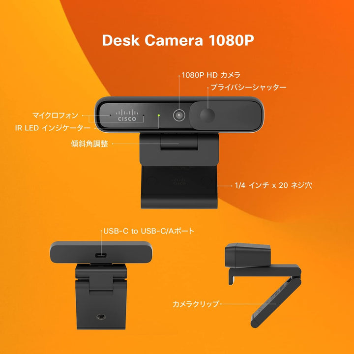 Desk Camera 1080p Carbon Black Worldwide