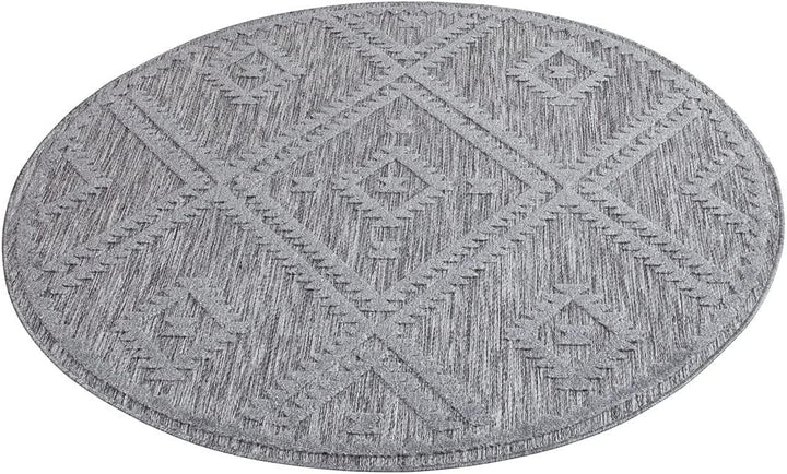 carpet city In-&amp; Outdoor Teppich - Rund 200 cm - für Innen-&amp; Aussenbereich - Wetterfest Balkon-Teppi