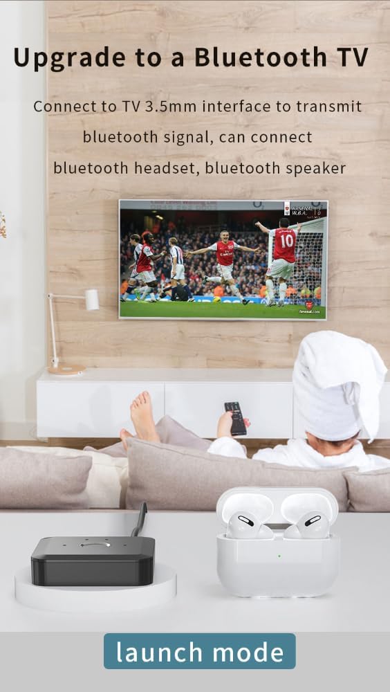 DollaTek Bluetooth 5.2 Sender Empfänger HD Bluetooth Audio-Adapter mit geringer Latenz,3.5 mm AUX-Au
