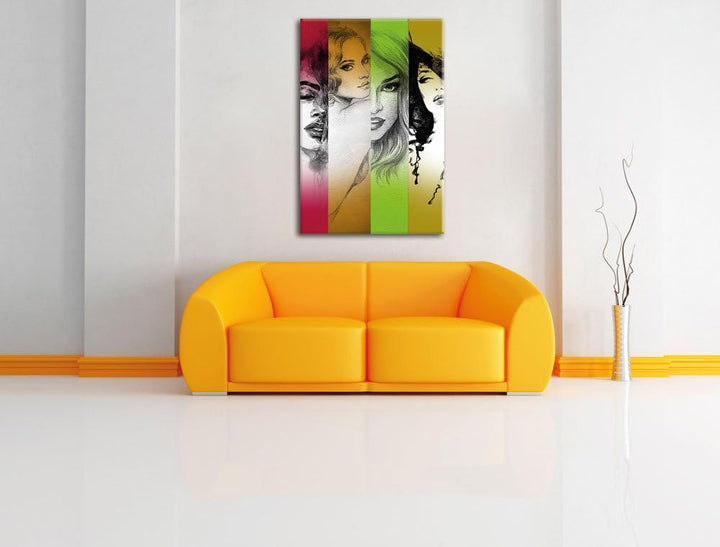 Pixxprint die vielen Geischter der Frau als Leinwandbild/Grösse: 100x70 cm/Wandbild/Kunstdruck/ferti