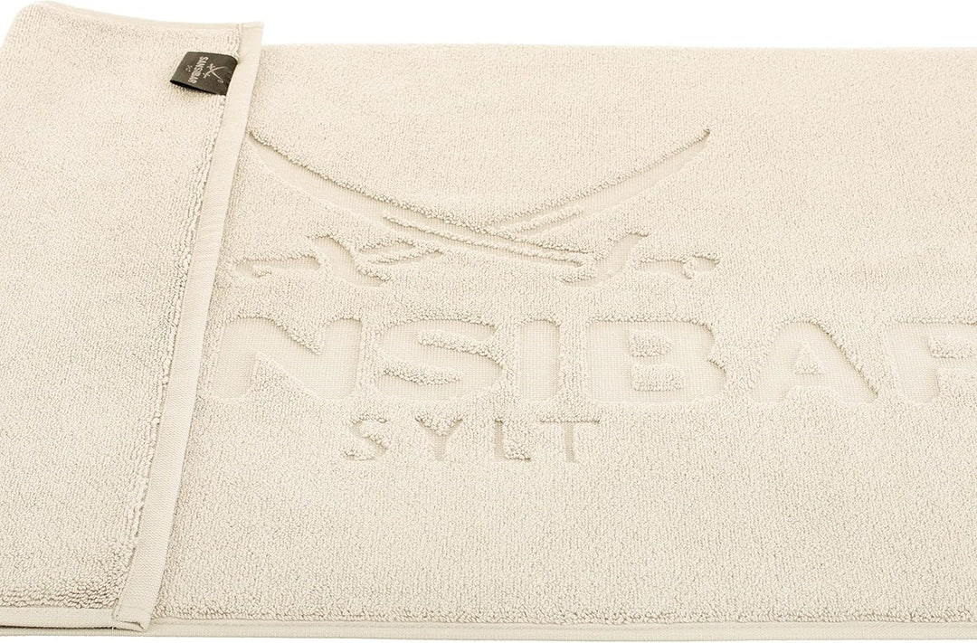 Sansibar Badvorleger Fein-Flor Badteppich Badematte 100% Baumwolle 50x80 cm (50 x 80 cm, Sand) 50 x