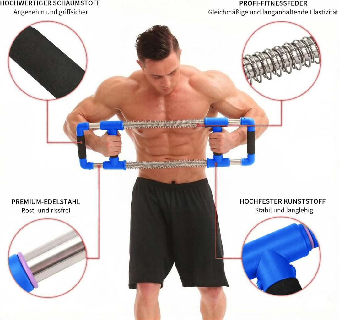 GoFitness Push Down Bar Brusttrainer Fitnessgerät für Zuhause - Krafttraining Sportgerät für Brustmu