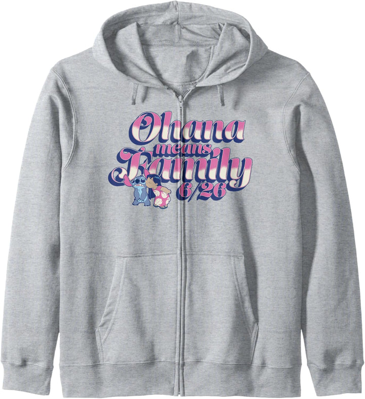 Disney Lilo & Stitch 626 Stitch Day Ohana Means Family Kapuzenjacke